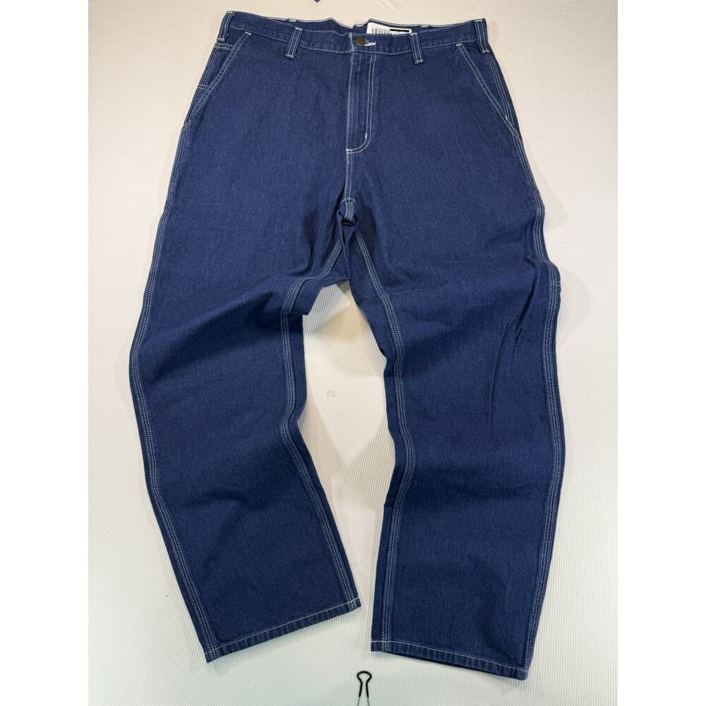 Carhartt Dungaree Fit Carpenter Jeans Mens 36x32 Dark Wash Workwear
